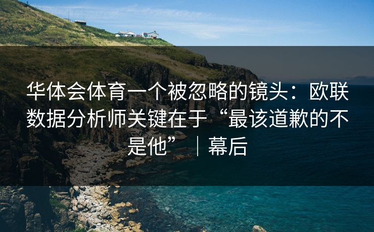 华体会体育一个被忽略的镜头：欧联数据分析师关键在于“最该道歉的不是他”｜幕后