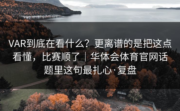 VAR到底在看什么？更离谱的是把这点看懂，比赛顺了｜华体会体育官网话题里这句最扎心·复盘